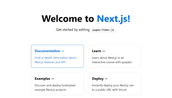 next js home page
